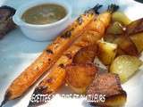 Travers de porc, sauce aigre-douce & carottes glacees a l’orange