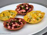 Petites salades colorées à la betterave-pomme et à la mangue-ananas