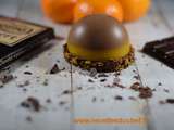 Dôme de mousse au chocolat sur gelée de clémentine