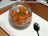 Verrine de carottes confites au cumin et au miel