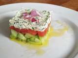 Tartare de tomates, concombre et feta