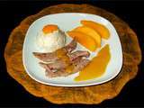 Aiguillettes de canard a la mangue