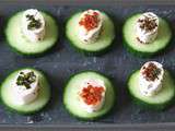 Canapes concombre chevre frais