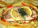 Filets de merou et julienne de legumes en papillote