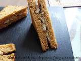 Club sandwich de pain d'epices au foie gras et noisette