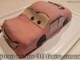Gâteau voiture 3d fraise amande