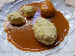 Quenelles de poisson a la bisque de homard