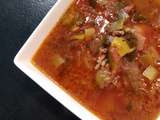 Soupe de tomates a la viande de boeuf