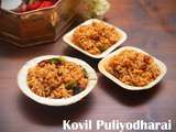 Kovil puliyodharai recette, riz au tamarin de style temple