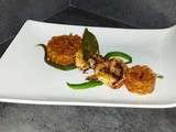 Gambas à l'hysope et risotto à l'oriental