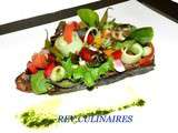 Steak de Thon rouge,légumes d'une salade niçoise