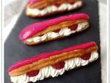 Eclairs Chantilly – Framboises (cap pâtisserie)