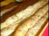 Gressins au parmesan, citron et basilic