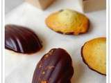 Madeleines à l’orange, coque en chocolat