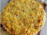 Tarte aux poireaux et fromage de chèvre, Crumble aux noisettes