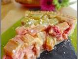 Tarte rhubarbe aux fraises et au gingembre, façon alsacienne