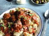 Mafaldines \ réginettes fraîches et boulettes de boeuf sauce tomate-olives