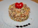 Salade de quinoa,saumon et petits légumes