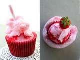 Candy & Strawberry cupcake {cupcake à la fraise et à la barbe à papa}