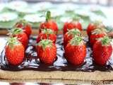 Tarte jardin de fraises - chocolat {recette tarte aux fraises originale }