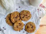 Biscuits moelleux à l'okara noisettes-coco, sarrasin, tonka et pépites de chocolats (vegan&sans gluten)