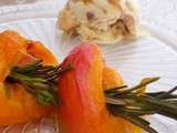 Brochette d'abricots rôtis au romarin et miel
