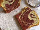 Cake marbré chocolat - pistache (sans lactose) {Bataille Food #24}