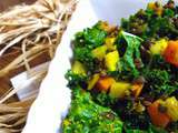 Poêlée de chou kale, lentilles vertes, panais et carotte au curcuma