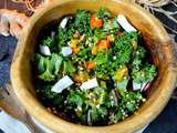 Salade crue d'hiver au chou kale, carotte, fruit de la passion et orange