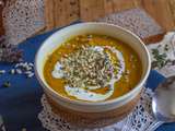 Velouté de lentilles corail, carotte et potimarron au curry