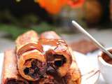 Pain perdu roulé {French toasts roll ups] mangue-choco-coco