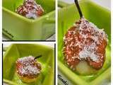 Poire au sirop, au Nutella et noix de coco
