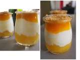 Verrines de fromage blanc et compote poires/pommes