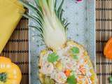 Salade de riz exotique aux crevettes et ananas