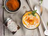 Soupe carotte gingembre au lait de coco et curry rouge