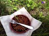 Crumble champignons de Paris et poulet, ig bas