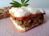 Mille feuilles pomme~aubergine, crème citronnée à la ricotta, meringue de parmesan {le jeu des 5 ingrédients}