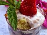 Tiramisu fraises, nectarines à l'eau de rose (ig bas, sans matières grasses)