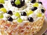 Gâteau aux raisins frais et Ganache blanche