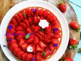 Tarte aux fraises et pistou de basilic façon Cédric Grolet