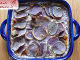 L'idée du dimanche soir : gratin de pomme de terre violette à la moutarde violette de Brive