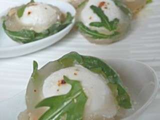 Oeuf de caille (de Pâques) en gelée, foie gras et roquette