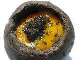 Oeuf en brioche noire aux algues, avec ou sans caviar