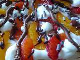 Pavlova aux oranges douces, sanguines et chocolat