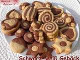 Plätzchen, biscuits de Noël allemands (3) : schwarz-weiß Gebäck