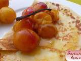 Poêlée de mirabelles à la vanille,petite crêpe