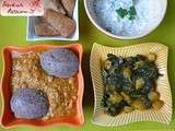 Thali végétarien (i) : moong dal sambar (sambar au soja jaune)