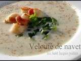 Velouté de navets, St jacques poêlées