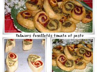 Palmiers feuilletés tomate/pesto, un apéritif aux saveurs du sud