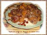 Tajine de poulet aux abricots, raisins secs et amandes, un délicieux plat aux accents du Sud